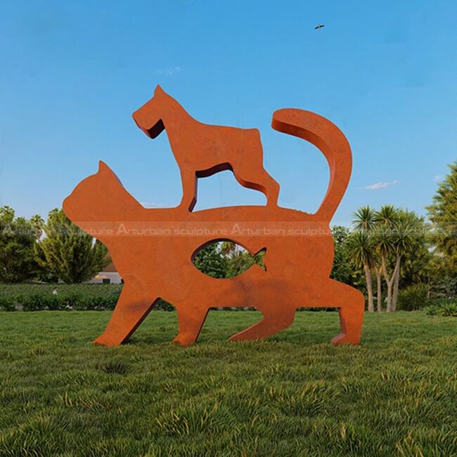abstract cat sculpture