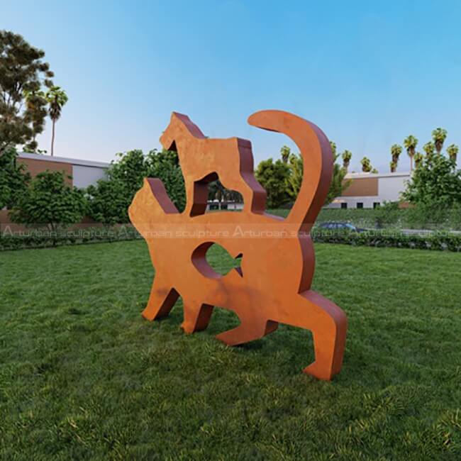 Abstract Cat Sculpture