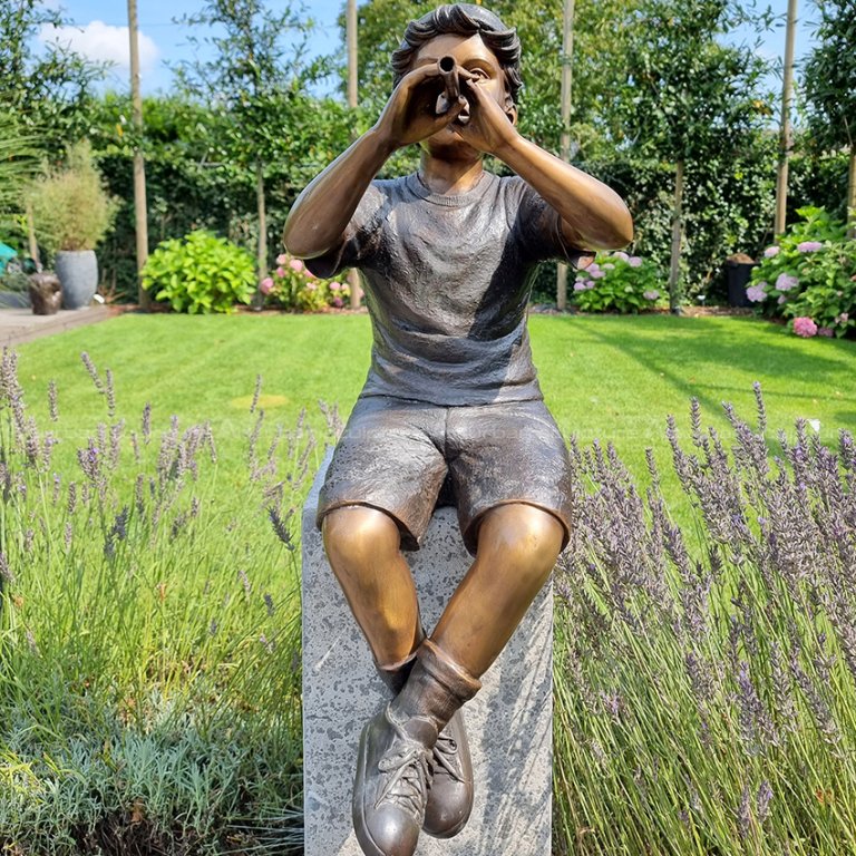 Sculpture Boy Playing Flute