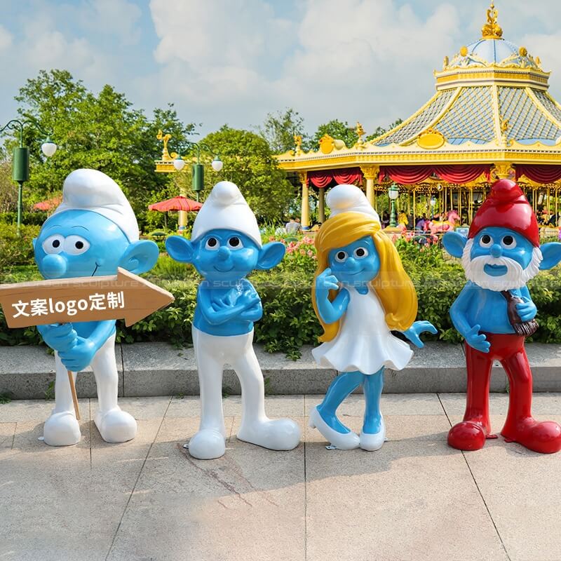 Smurf Garden Statues