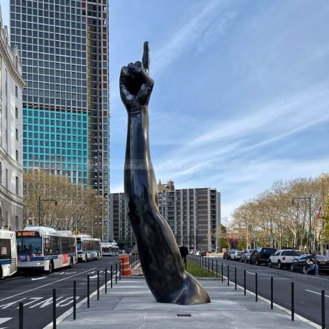 huge hand sculpture