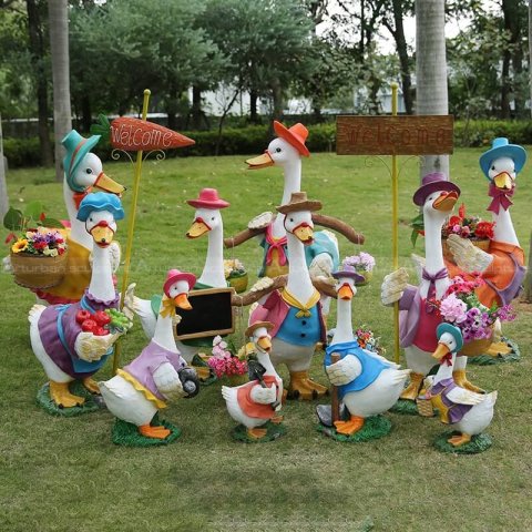 duck family garden ornaments