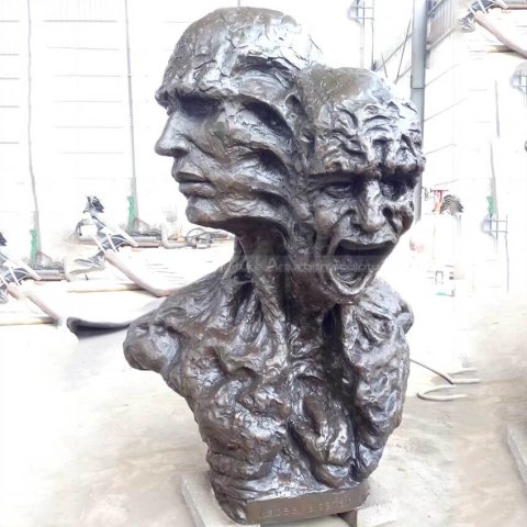 two heads sculpture