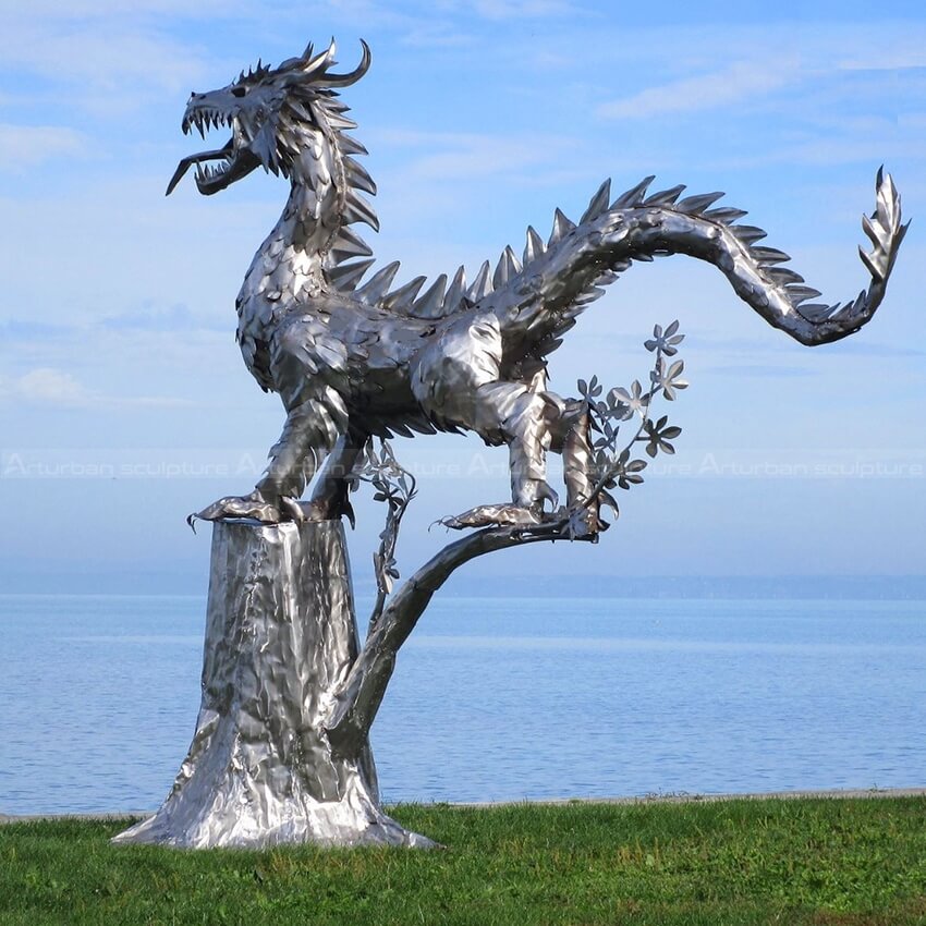 metal dragon sculpture