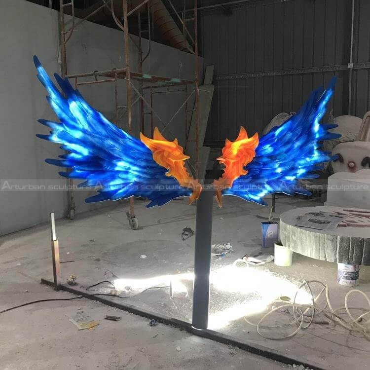 sculpture with wings