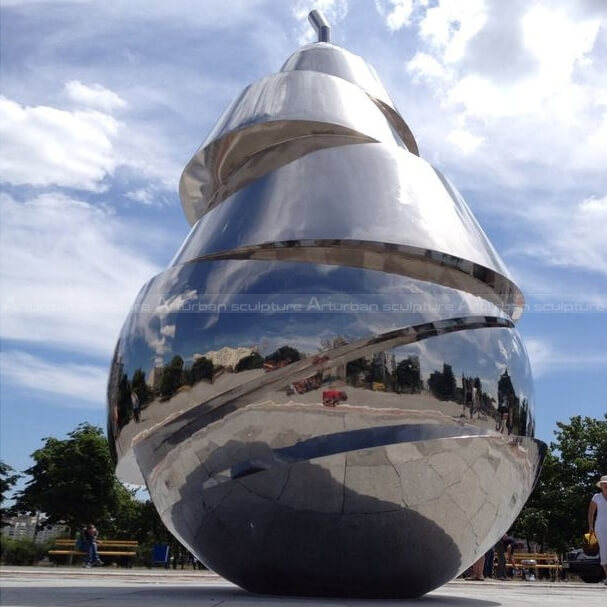 metal pear sculpture