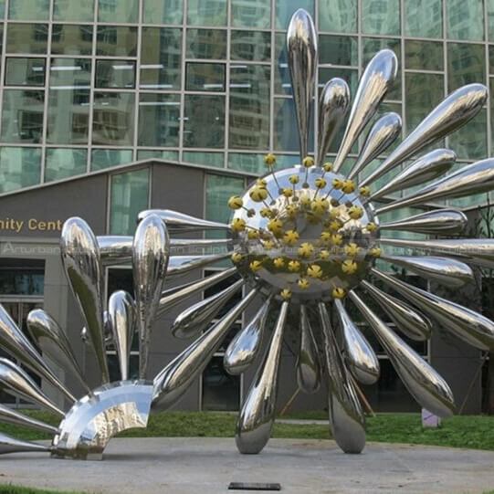 metal sunflower sculpture