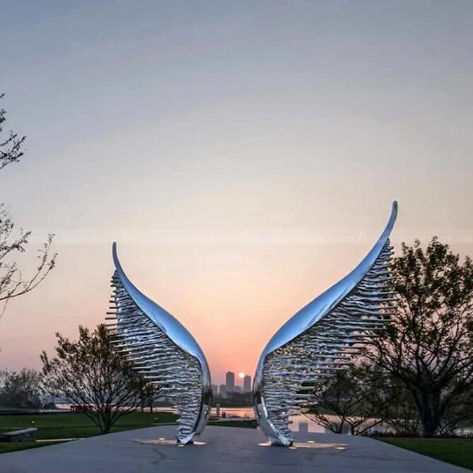 metal wings sculpture