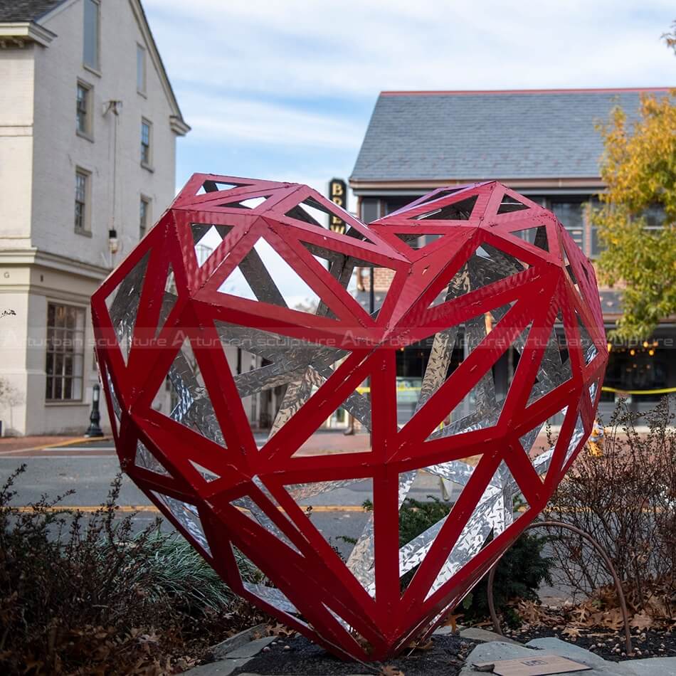 red heart sculpture