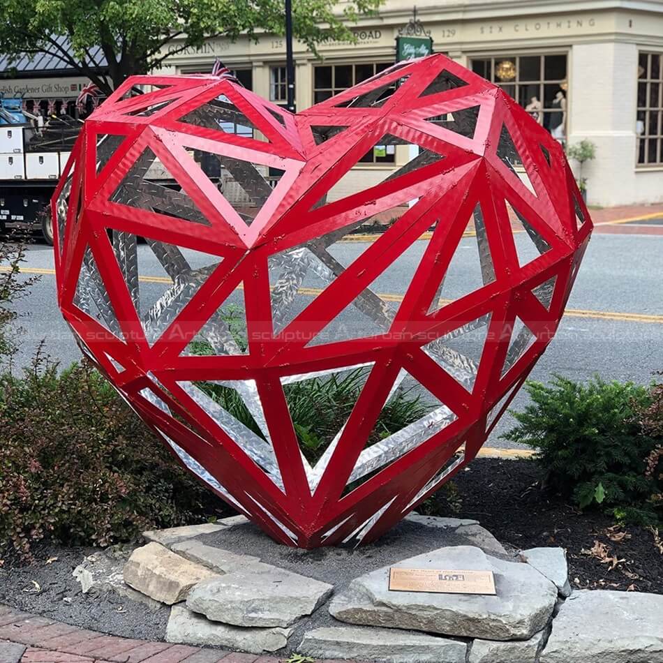 red heart sculpture