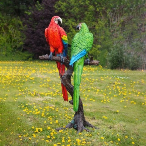 outdoor parrot statue