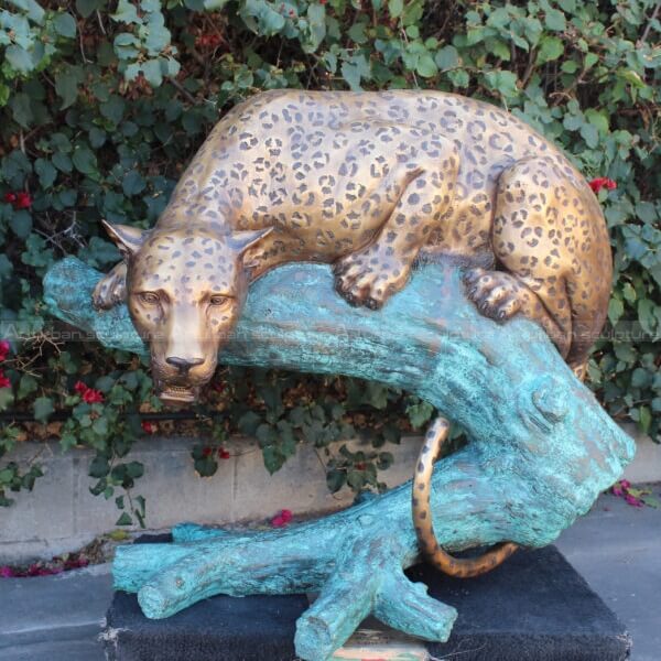 bronze leopard statue