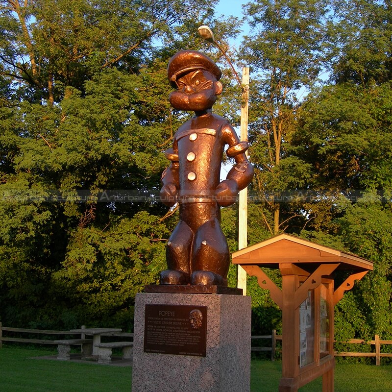 bronze popeye statue