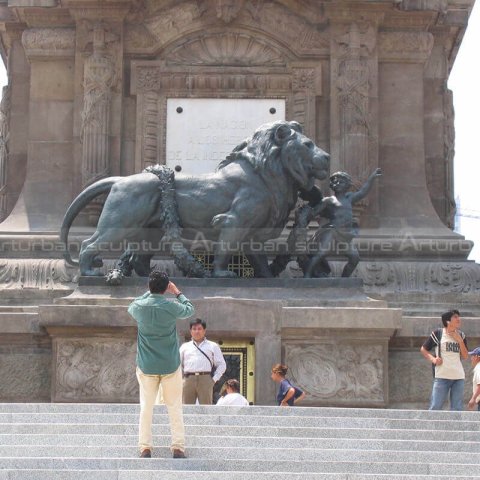Large Bronze Lion Statue