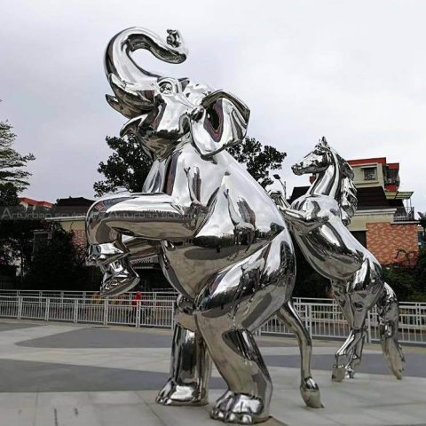 silver elephant sculpture