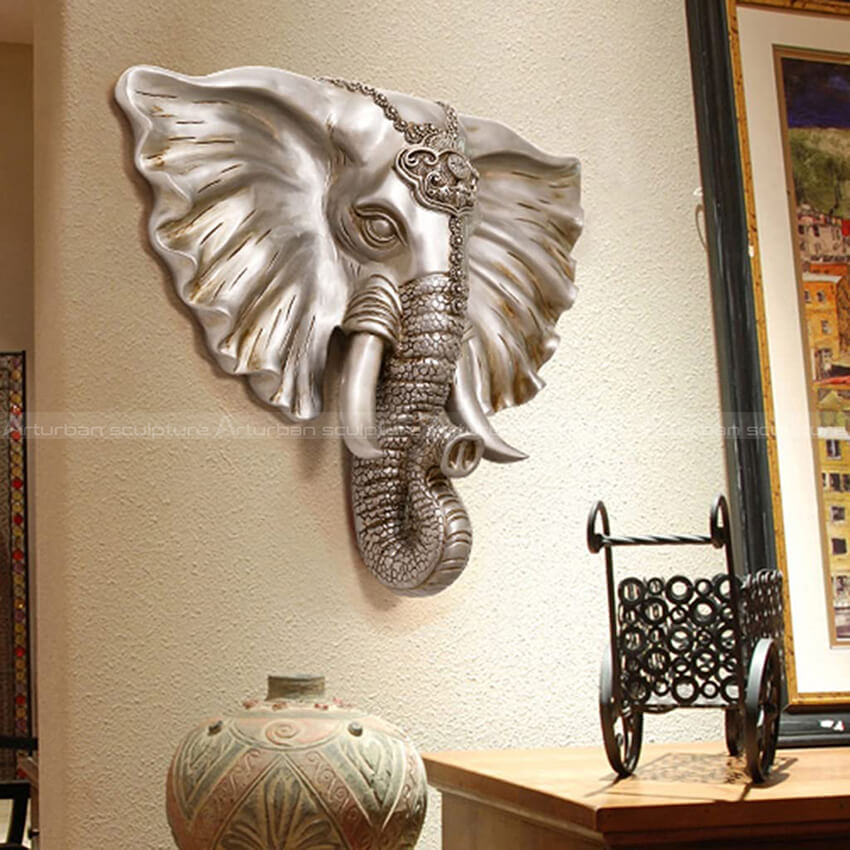 elephant head wall sculpture