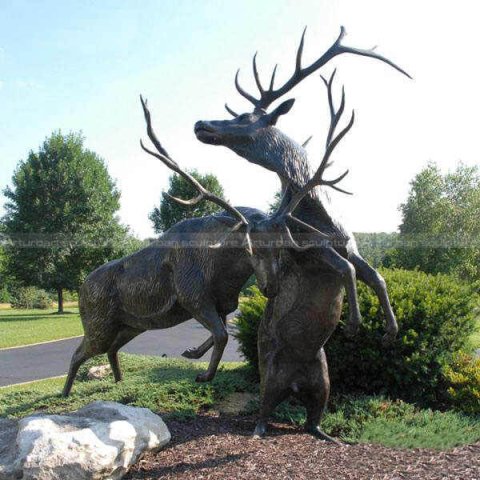 large bronze elk statue