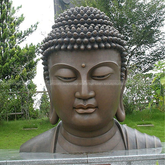 large buddha head statues