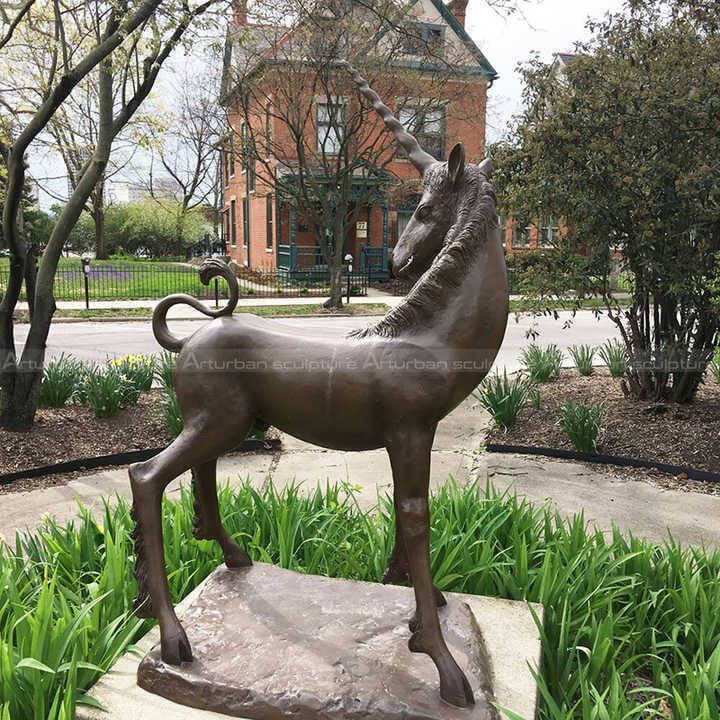 bronze unicorn sculpture