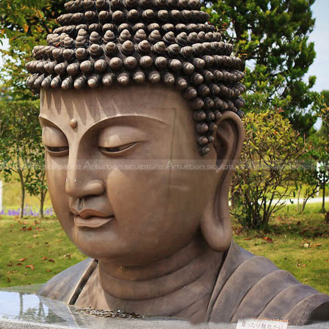 large buddha head statues