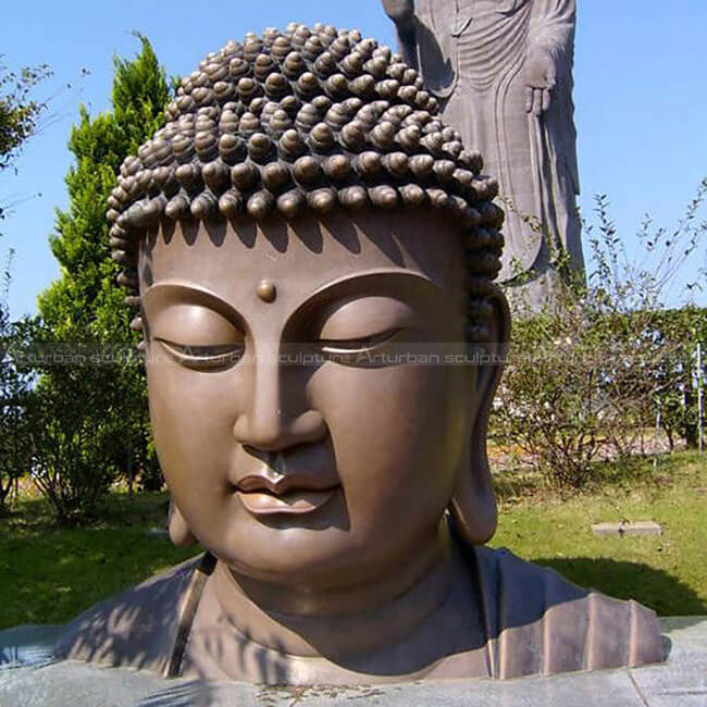 large buddha head statues