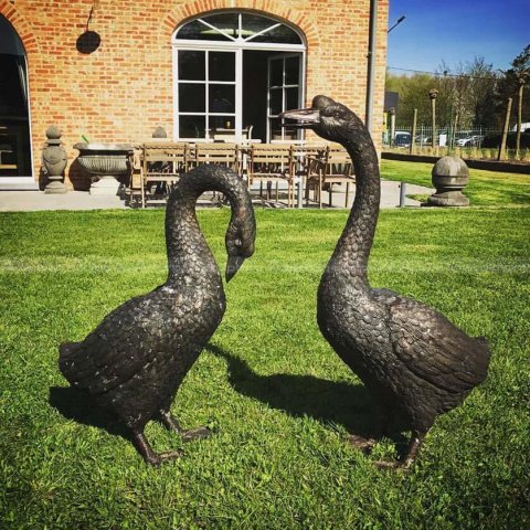bronze goose sculpture