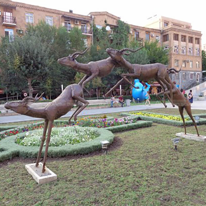 bronze antelope sculpture