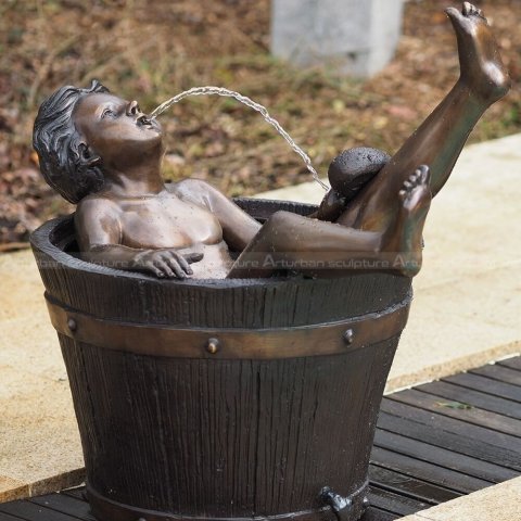 Bronze Boy with Bucket Fountain