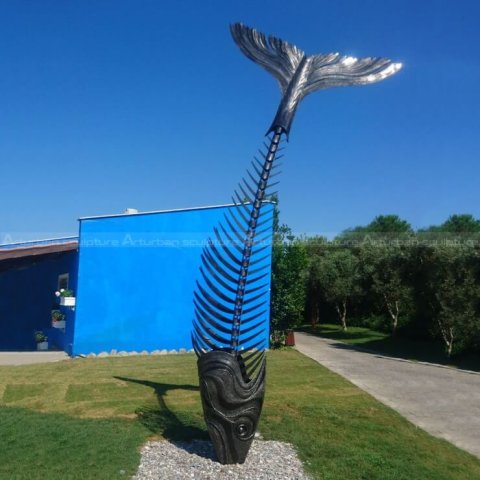 fish skeleton sculpture