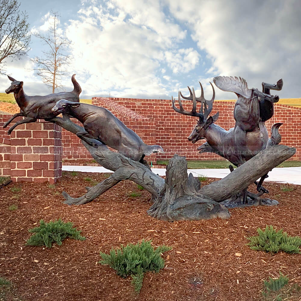 metal deer garden sculptures