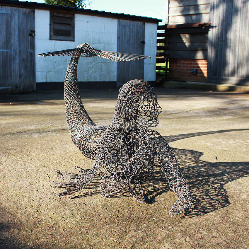 wire mermaid sculpture