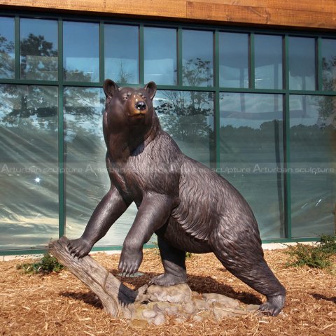 life size black bear statue