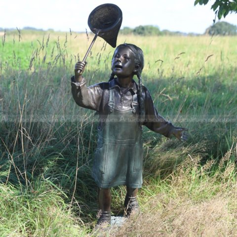 life size bronze girl statue