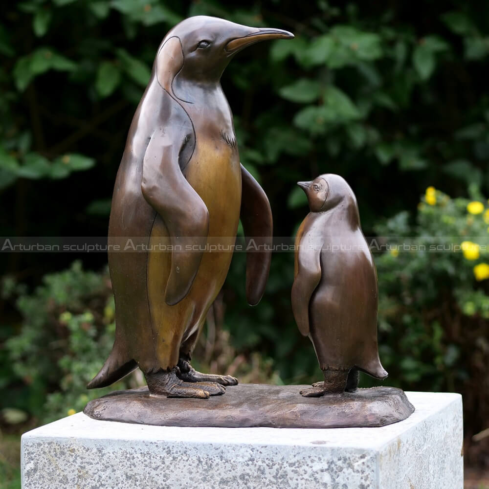 Bronze Penguin Sculpture