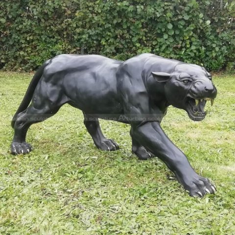 black panther life size statue