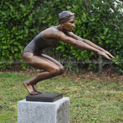 bronze diver sculpture