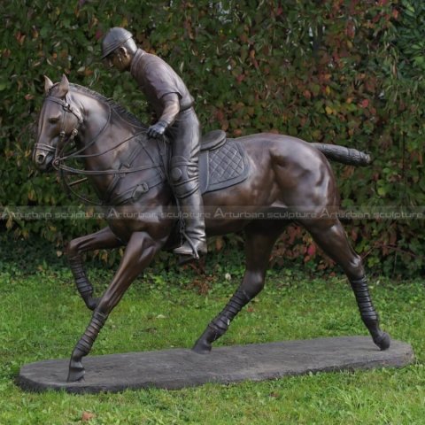 race horse and jockey figurines