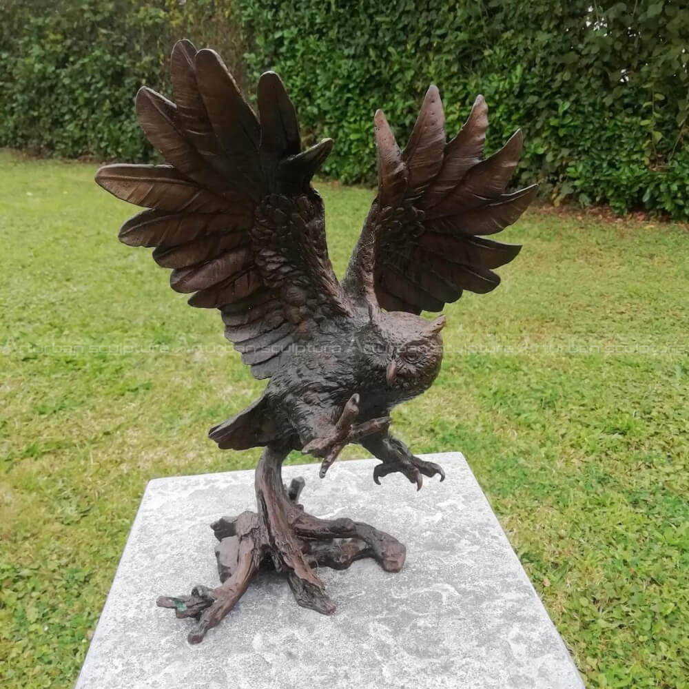 flying owl garden sculpture