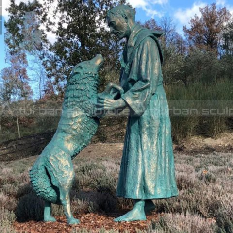st francis and the wolf statue