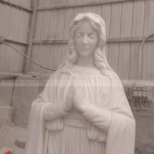 Marble Virgin Mary Statue