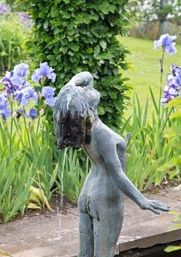 girl washing hair sculpture
