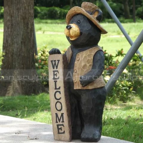 black bear welcome statue