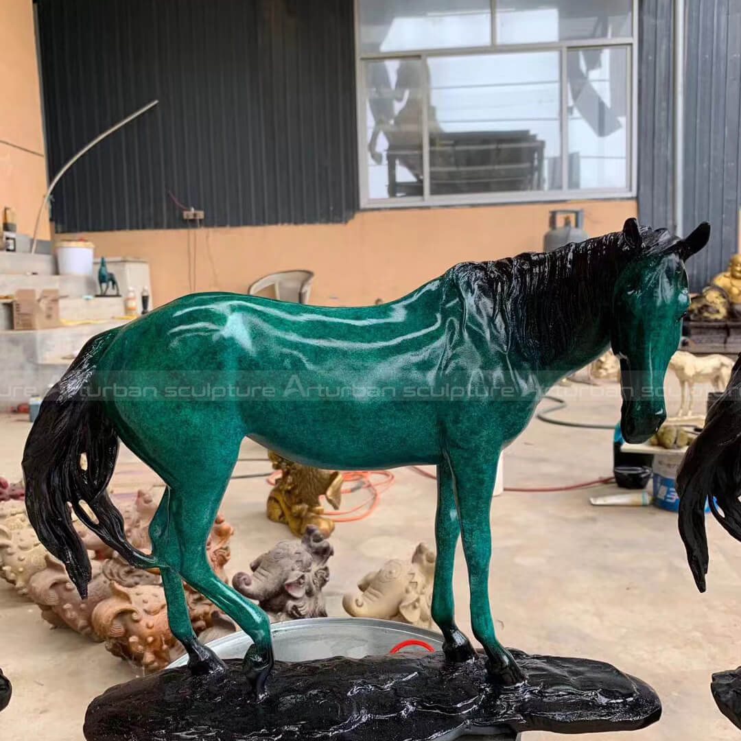 small bronze horse sculpture