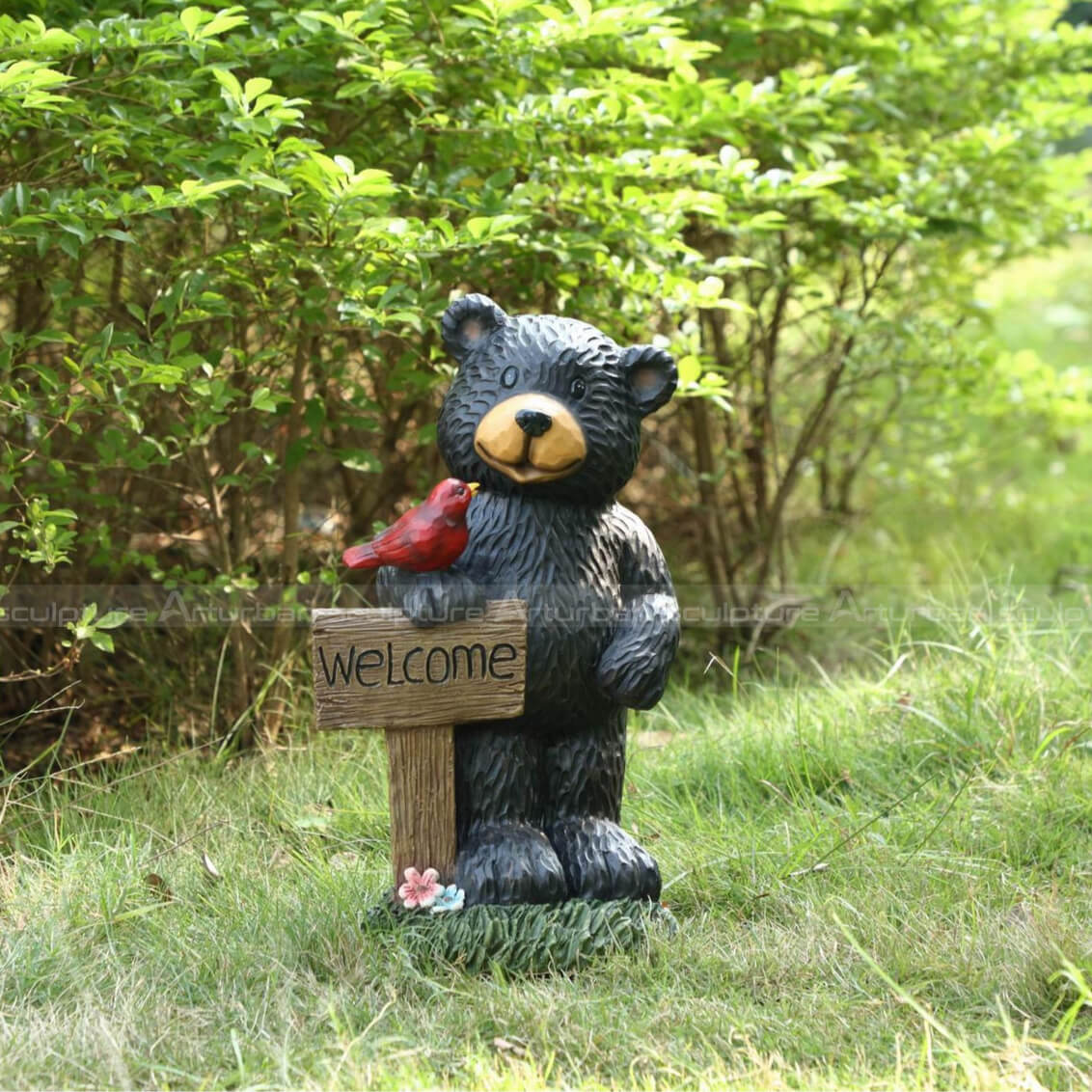 black bear welcome statue