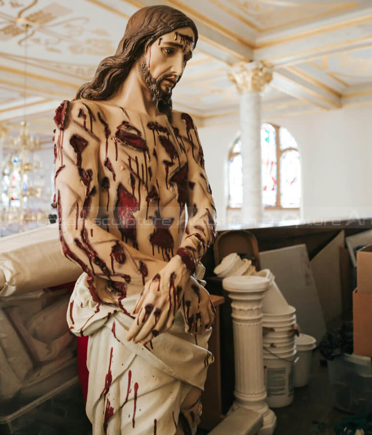 bleeding Jesus statue