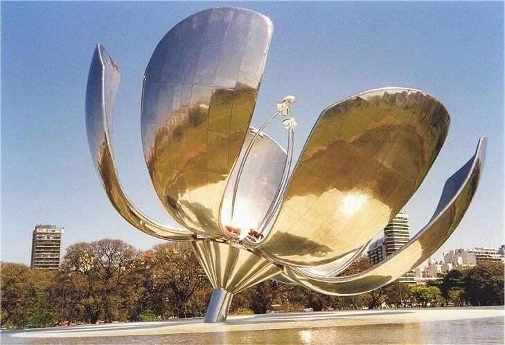 stainless steel flower sculpture