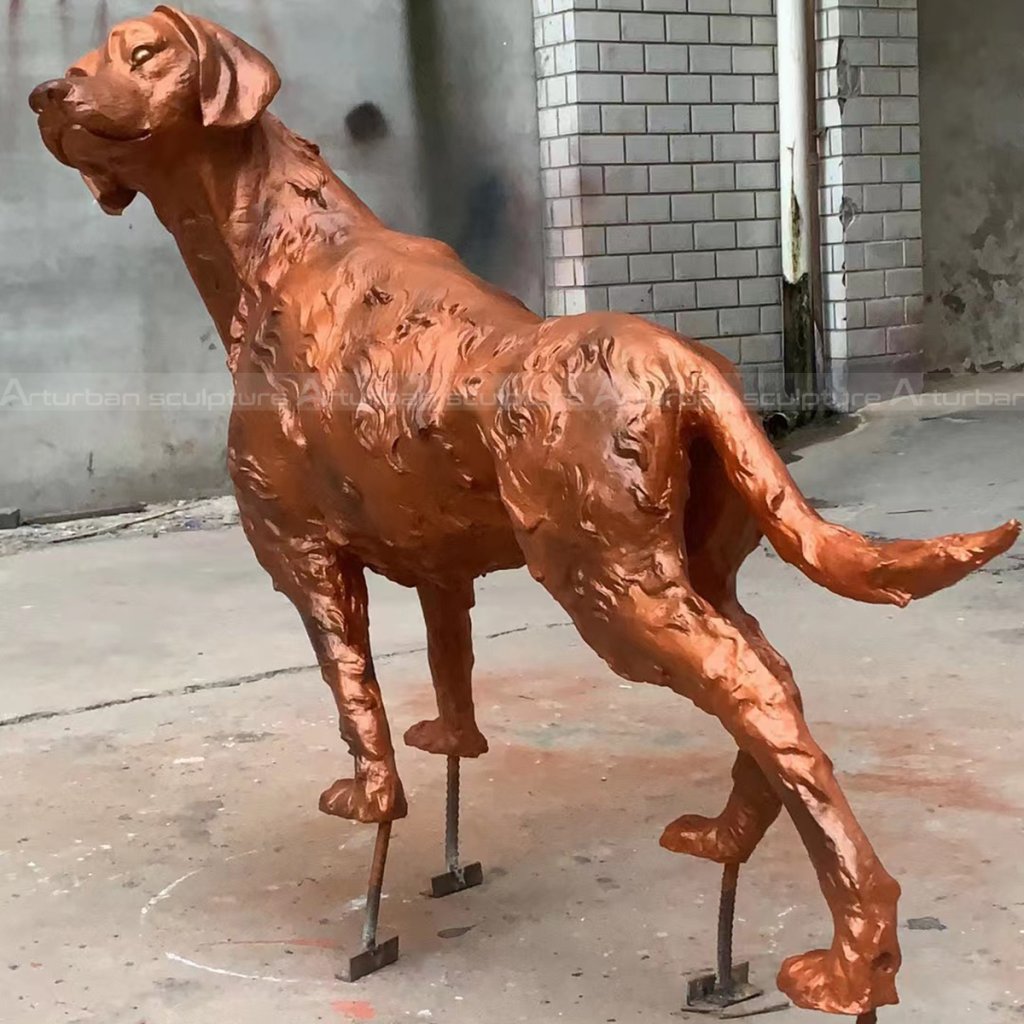 dog brass statue
