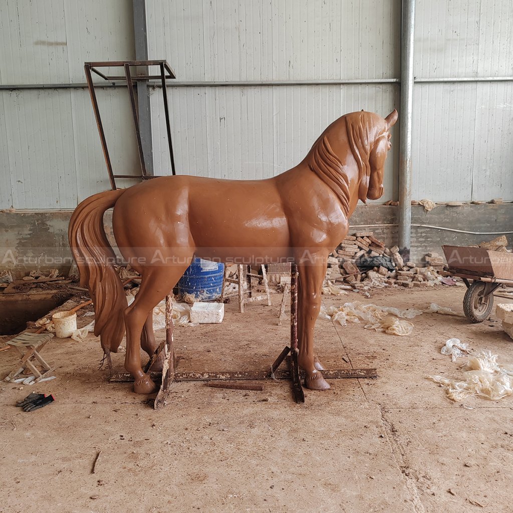 horse statue clay mold