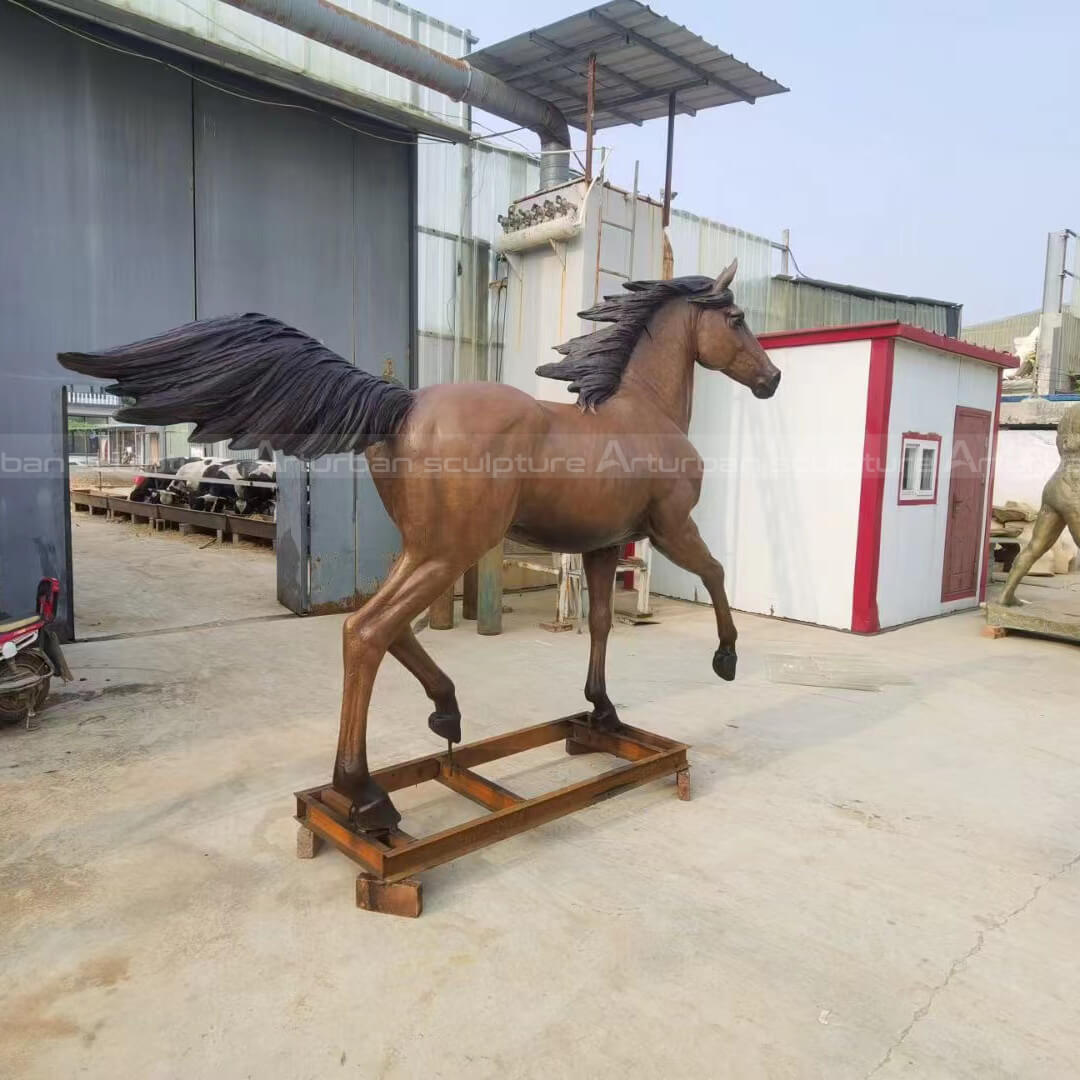 bronze horse garden statue