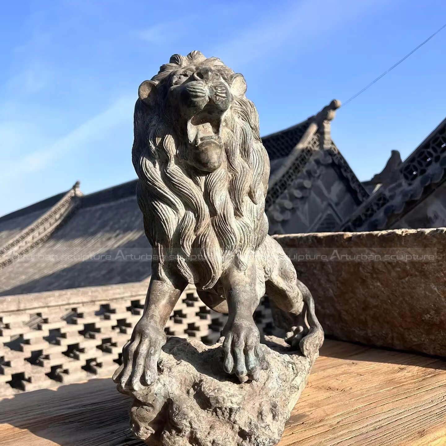 antique lion statue